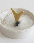 PetitFelts Sardine Tail Salt Bowl - product shown with with salt shown inside