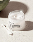 Snow Fox Skincare Sake Ferment & Retinol Night Renewal Cream - product shown with lid off next to included applicator