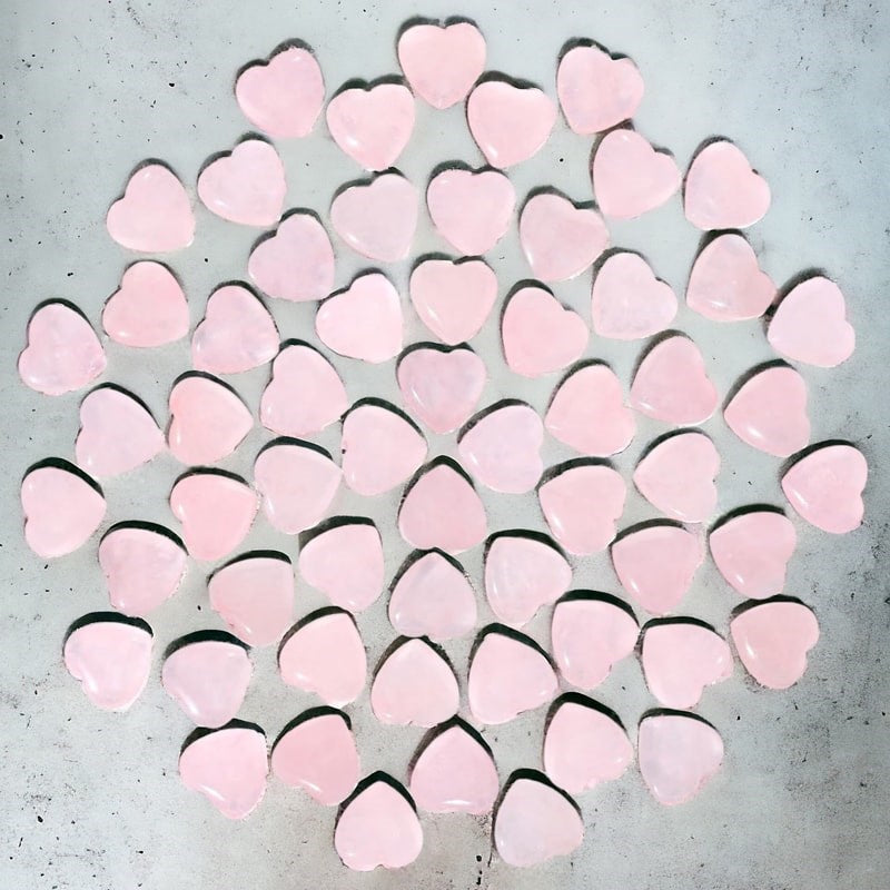 Wax Apothecary Rose Quartz Crystal Mini Heart - multiple products shown in a radial design