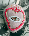 Skippy Cotton Sacred Heart - Lavender Scented Token - close up of product shown on top of illustration