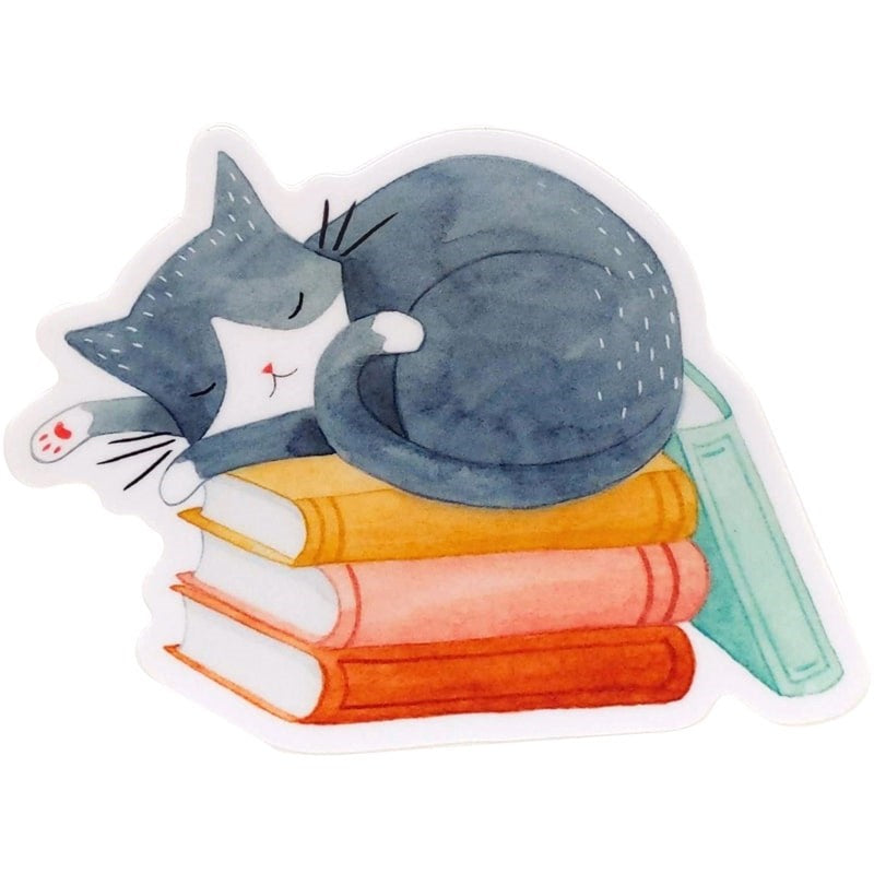 Julianna Swaney Cat and Books Sticker (1 pc)