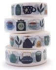 Julianna Swaney Tea Time Washi Tape (0.6” x 33 ft) - multiple products shown stacked