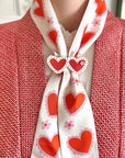 Centinelle Valentines Laced Hearts Hair Clip - model shown using product on scarf