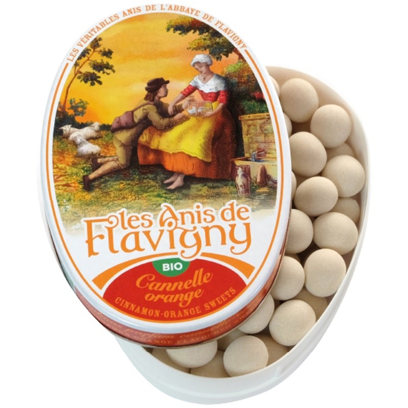 Les Anis de Flavigny Organic Cinnamon Orange Hard Candy (50 g)