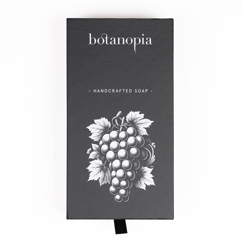 Botanopia Handcrafted Grapes Soap - Olive - product packaging shown