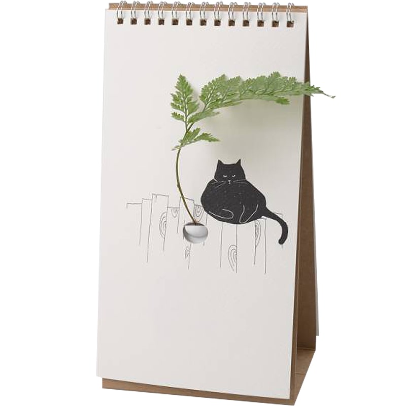 Beyond123 Cat Flip Vase (1 pc) showing cat illustration with fern in vase