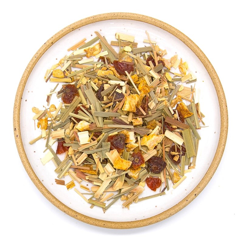 Wild & Tea Ginger Lemongrass Herbal Tea - product shown on plate