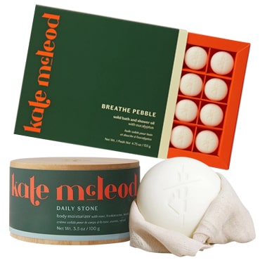 Kate McLeod Innovative solid moisturizers and bath melts are intensely nourishing concentrates that support smoother, softer skin.