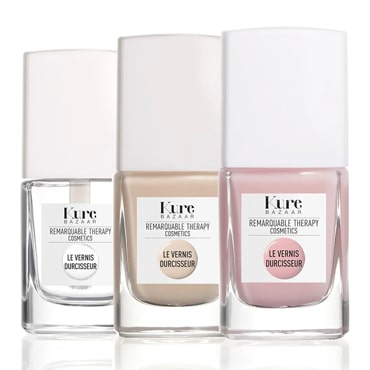 Kure Bazaar - A product line that blends the strengthening benefits of a nail hardener with the concealing brilliance of a nail brightener.